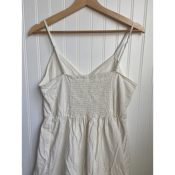 Target A New Day Linen Blend Sundress M White Spaghetti Strap Midi Button Front - Picture 7 of 7